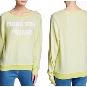 Wildfox More Sun Please Yellow Jumper Knit Sweatshirt